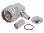 Plug | N | male | angled 90&deg; | 50&Omega; | B7808A,CNT-240,H155,LMR240 | teflon