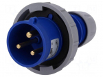 Connector: AC supply | plug | male | 32A | 230VAC | IEC 60309 | IP67