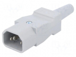 Connector: AC supply | plug | male | 10A | 250VAC | IEC 60320 | C14 (E)