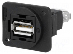 Coupler | USB A socket,both sides | FT | USB 2.0 | plastic | 19x24mm