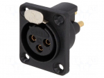 Socket | XLR | female | PIN: 3 | with push button,sealed | soldering
