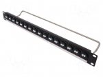 Connector: fiber optic | patch panel | screw | Size: 19",1U