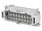 Connector: HDC | contact insert | male | C146 | PIN: 16 | 16+PE | size E16