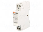 Contactor: 2-pole installation | NC + NO | 24VAC | 24VDC | 20A | DIN