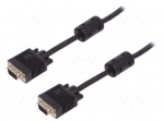 Cable | D-Sub 15pin HD plug,both sides | black | 3m | 28AWG | Core: Cu