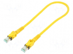 Patch cord | S/FTP | 6a | stranded | Cu | PUR | yellow | 0.5m | halogen free