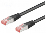 Patch cord | S/FTP | 6a | stranded | Cu | LSZH | black | 2m | halogen free
