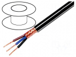 Wire | 3x0,5mm2 | braid made of copper wires | PVC FirestoP&reg; | black
