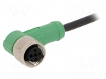 Connection lead | M12 | PIN: 3 | angled | 3m | plug | 250VAC | 4A | -25&divide;90&deg;C