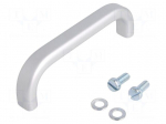 Handle | Mat: aluminium | grey | H: 29mm | L: 96mm | W: 12mm