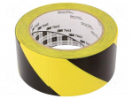 Tape: warning | yellow-black | L: 33m | W: 50mm | Thk: 0.127mm