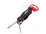 Wrench: hex key-set | Chrom-vanadium steel | with fixing lugs