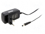 Power supply: switching | mains,plug-in | 12VDC | 1A | 12W | 83% | black