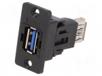 Adapter | USB A socket,both sides | Slim | straight | USB 3.0 | 29mm
