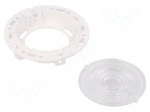 LED lens | round | plexiglass PMMA | transparent | Mounting: push-in