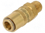 Quick connection coupling | straight | max.10bar | brass | Seal: FPM