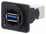 Coupler | USB A socket,USB B socket | FT | USB 3.0 | plastic | 19x24mm
