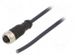 Cable: for sensors/automation | M12 | PIN: 4 | straight | 3m | plug | 4A