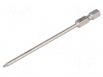 Screwdriver bit | Torx&reg; | TX08 | 1/4" | Overall len: 89mm