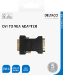 DVI-A - VGA adapter DELTACO 1920x1200 60Hz, black / DVI-4-K / R00120001
