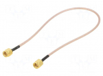 Cable | 0.3m | SMA male,both sides | shielded | transparent | straight