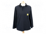 Polo shirt with long sleeves | ESD | M | black | 140g/m2