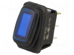 ROCKER | SPST | Pos: 2 | ON-OFF | 16A/12VDC | blue | IP65 | LED | RE | UL94V-2
