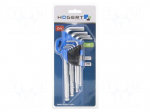 Wrench: hex key-set | spherical | Chrom-vanadium steel | 9pcs.