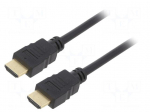 Cable | HDMI plug,both sides | PVC | 3m | black | 30AWG | Core: CCS