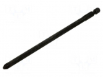 Screwdriver bit | Pozidriv&reg; | PZ2 | 1/4" | Overall len: 150mm