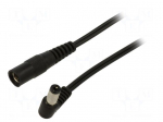 Cable | 2x0.5mm2 | DC 5,5/2,5 plug,DC 5,5/2,5 socket | angled | 2m