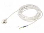 Cable | 3x0.75mm2 | CEE 7/7 (E/F) plug angled,wires | PVC | 10m | 16A
