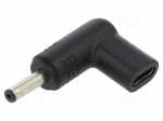 Adapter | USB C socket,DC 4,0/1,35 plug | black | angular | 100W | 5A