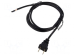 Cable | 2x18AWG | NEMA 1-15 (A) plug,wires | PVC | 1.8m | black | 10A