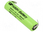 Re-battery: Ni-MH | 7/5A | 1.2V | 3800mAh | soldering lugs | &Oslash;17.5x67mm