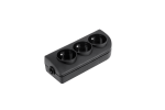 Pistikud ja pistikupesa plokid // Pistikud ja pistikupesad // Gniazdo przedłużacza x 3 z uziemieniem czarne GN-30-2