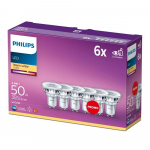 PHILIPS LED stikla 50W GU10 Silti balta 2700K 36D 6 gab spuldze 8718696586013 929001215233