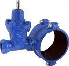 Service valve+saddle for PE pipes 1 1/4''FxD110mm