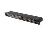 PATCH PANEL 48 PORT 1U 19" CAT6A FTP SHIELDED BLACK LANBERG