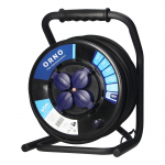 Elektrimaterjalid // Elektri laiendid, Pikendusjuhtmete, hajutuste ja UK ja USA adapterite komplekt // Przedłużacz bębnowy profesjonalny IP44, 4 gniazda 2P+Z (Schuko), kabel gumowy olejoodporny, H07RN-F 3x2,5mm?, długość 40m, unikatowy stojak CUBE, STAŁE