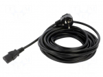 Cable | 3x1mm2 | CEE 7/7 (E/F) plug angled,IEC C13 female | PVC