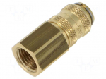 Quick connection coupling | straight | max.35bar | brass | D: 17mm