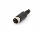 MALE 6P DIN PLUG BLACK