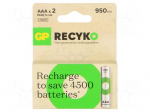 Re-battery: Ni-MH | AAA,R3 | 1.2V | 950mAh | ReCyko | blister | Ready2Use