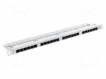 Patch panel | white | Number of ports: 24 | 19" | Cat: 5e | rack 19"