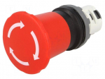 Switch: emergency stop | Stabl.pos: 2 | 22mm | red | Illumin: none | IP66
