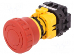 Switch: emergency stop | Stabl.pos: 2 | NC x2 | 22mm | red | IP65 | Pos: 2