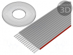 Wire: ribbon | 1.27mm | stranded | Cu | unshielded | PVC | grey | 30m | 100ft