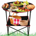 RoGer Folding camping table with bag 72x72 cm