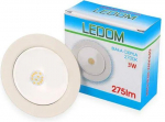 LEDOM virtuvē/mēbelēs plakans 11,3mm iebūvējams gaismeklis 12V balts 27000K 3W 275lm ar stikliņu